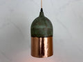 Suspension en cuivre patiné verte