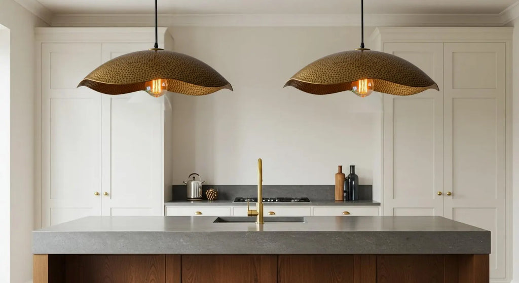 Wavy Brass Pendant Light