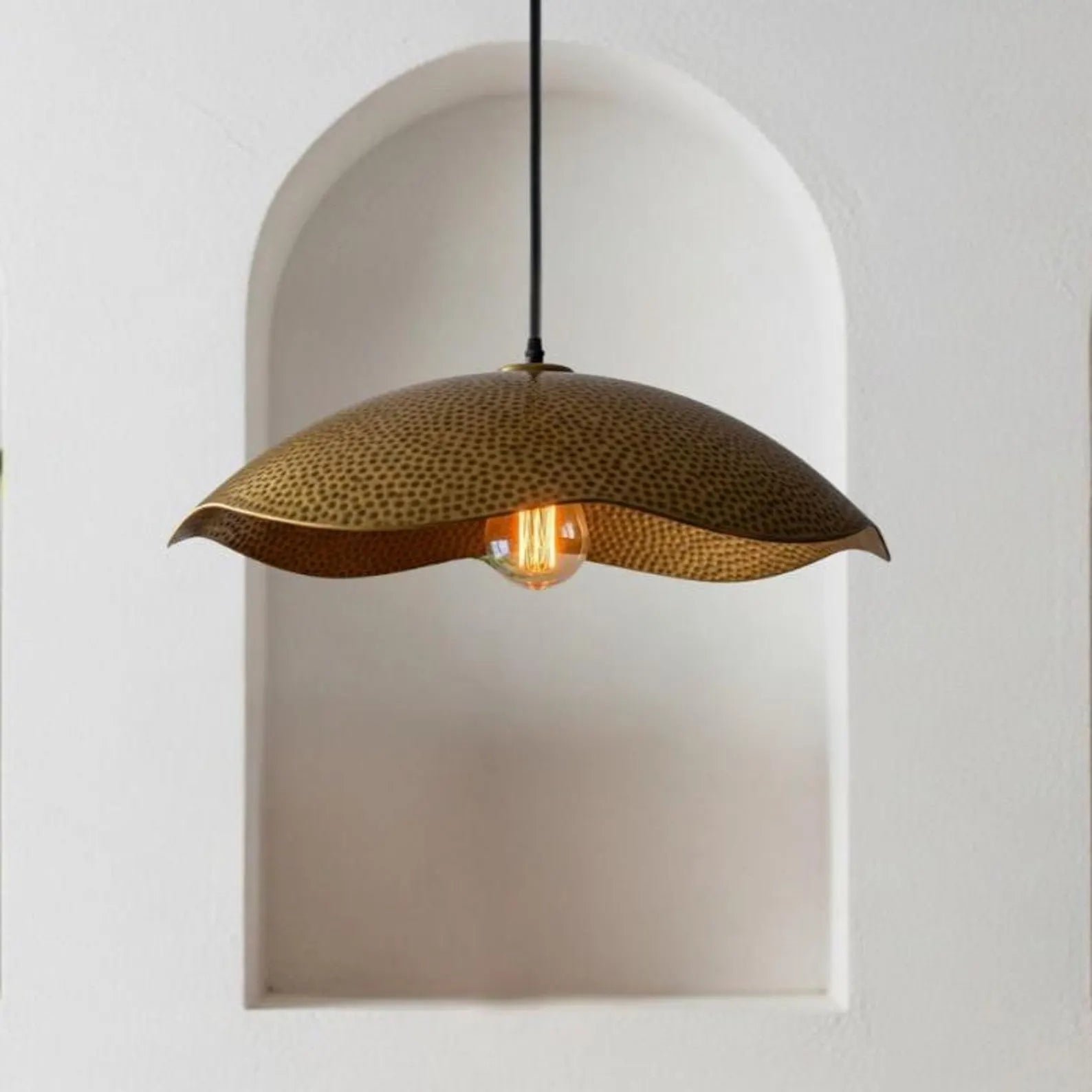 Wavy Brass Pendant Light